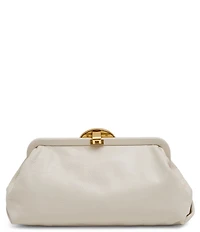 AIMEE Full Circle Frame Crinkle Leather Clutch Bag