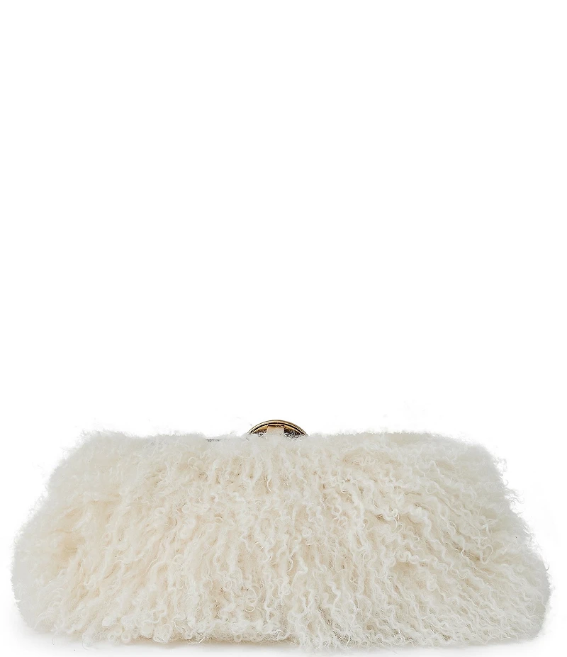 AIMEE Full Circle Faux Fur Shearling Frame Clutch Bag