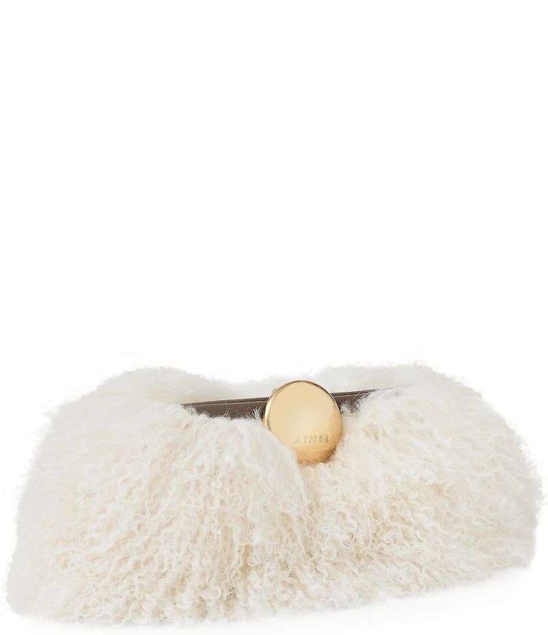 AIMEE Full Circle Faux Fur Shearling Frame Clutch Bag