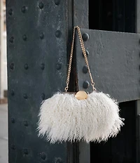 AIMEE Full Circle Faux Fur Shearling Frame Clutch Bag