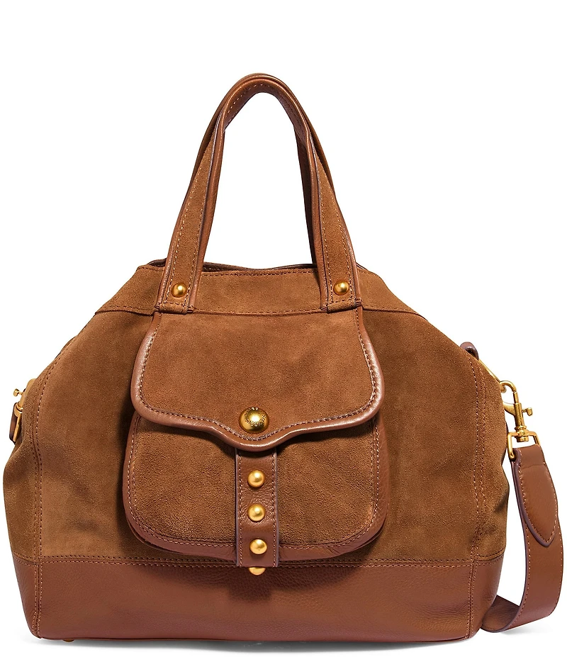 AIMEE Great Escape Studded Suede Shopper Satchel Bag