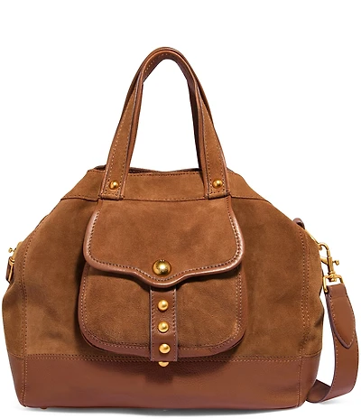 AIMEE Great Escape Studded Suede Shopper Satchel Bag