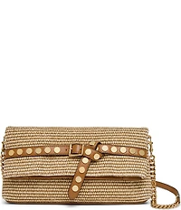 AIMEE Jagger Studded Belt Woven Convertible Clutch
