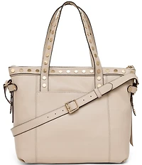 AIMEE Jagger Studded Leather Crossbody Tote Bag