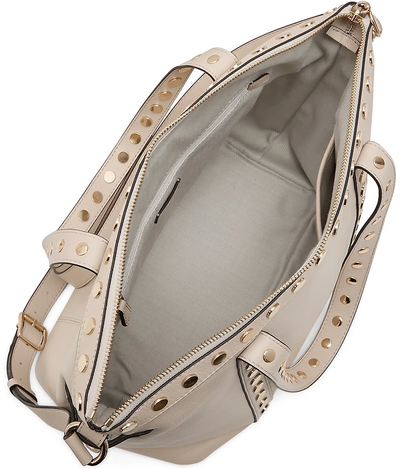 AIMEE Jagger Studded Leather Crossbody Tote Bag