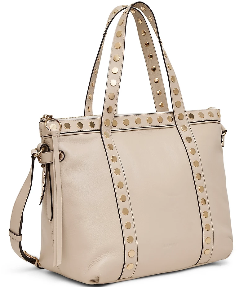 AIMEE Jagger Studded Leather Crossbody Tote Bag