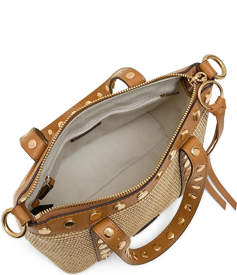 AIMEE Jagger Studded Woven Mini Crossbody Tote Bag