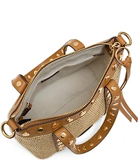 AIMEE Jagger Studded Woven Mini Crossbody Tote Bag