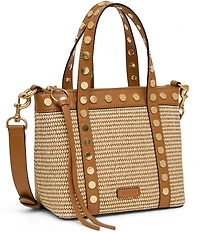 AIMEE Jagger Studded Woven Mini Crossbody Tote Bag