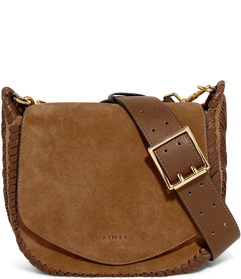 AIMEE All For Love Suede Saddle Crossbody Bag