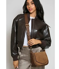 AIMEE All For Love Suede Saddle Crossbody Bag