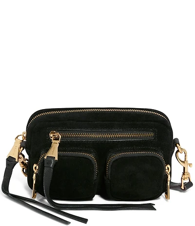 AIMEE Away We Go Suede Cargo Crossbody Bag