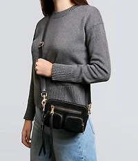 AIMEE Away We Go Suede Cargo Crossbody Bag