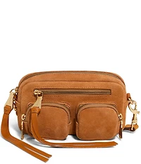 AIMEE Away We Go Suede Cargo Crossbody Bag