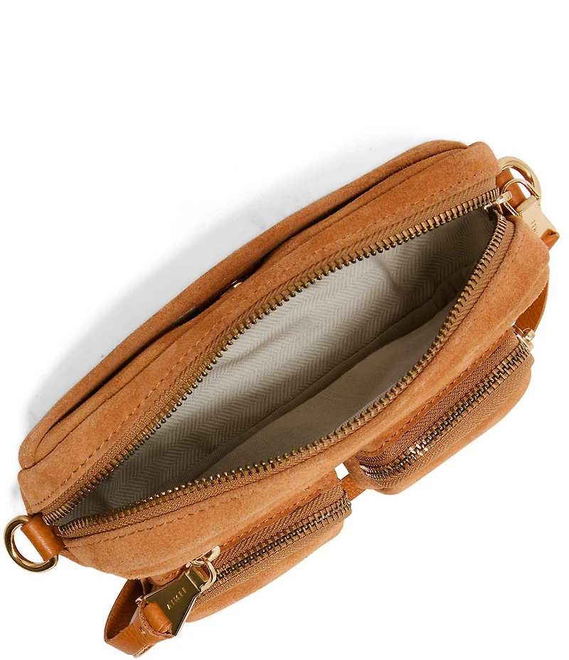 AIMEE Away We Go Suede Cargo Crossbody Bag