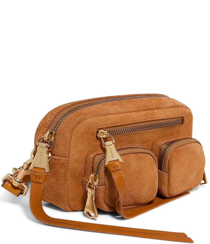 AIMEE Away We Go Suede Cargo Crossbody Bag
