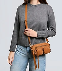 AIMEE Away We Go Suede Cargo Crossbody Bag
