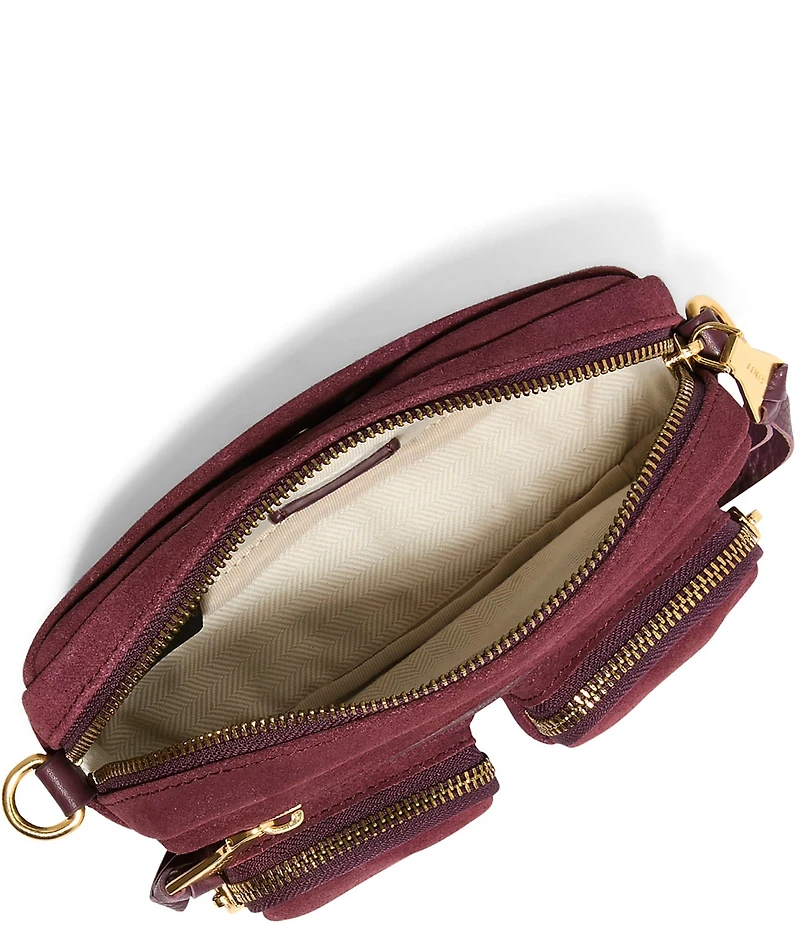 AIMEE Away We Go Suede Cargo Crossbody Bag