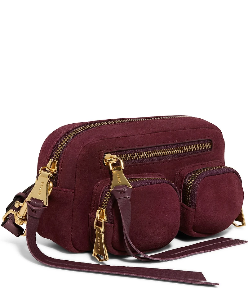 AIMEE Away We Go Suede Cargo Crossbody Bag