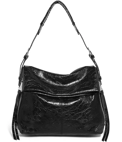 AIMEE Bali Crinkle Leather Slouchy Hobo Shoulder Bag