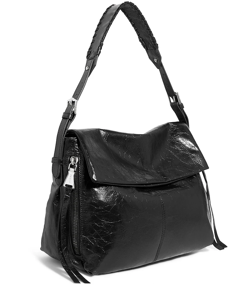 AIMEE Bali Crinkle Leather Slouchy Hobo Shoulder Bag