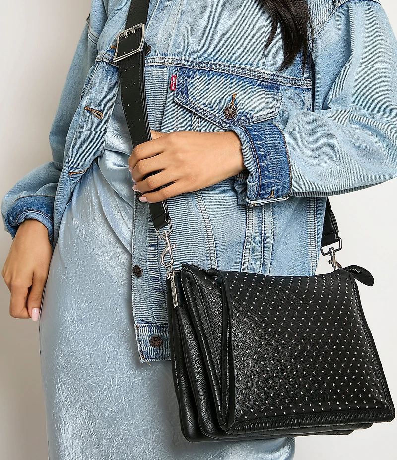 AIMEE Famous Large Studded Crossbody Bag
