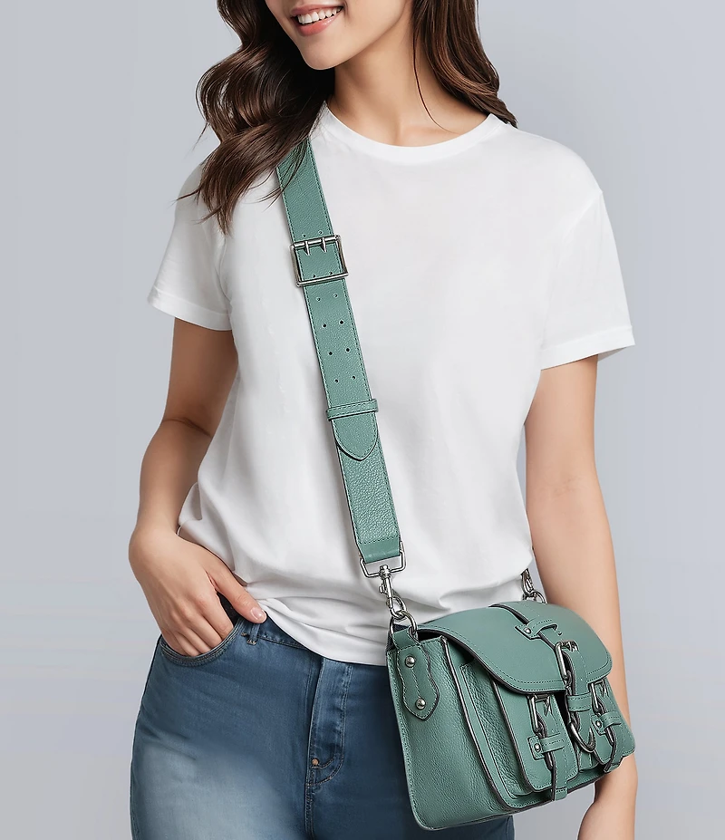 AIMEE Saddle Up Leather Belt Detail Crossbody Bag