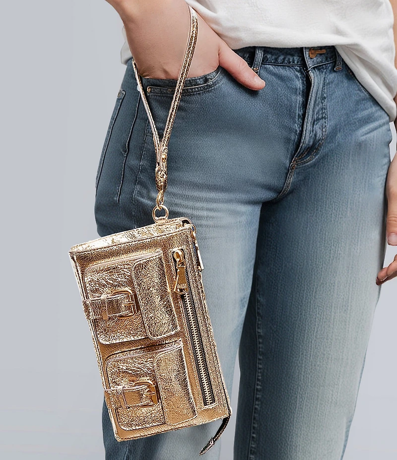 AIMEE Saddle Up Metallic Cargo Wristlet