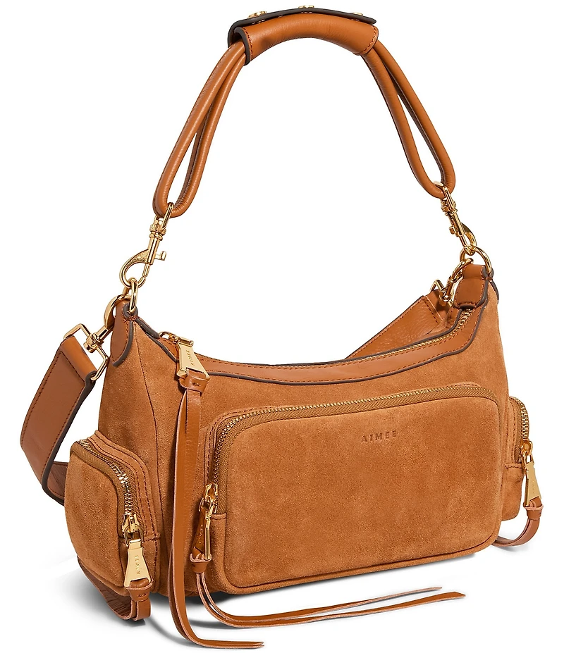 AIMEE Away We Go Suede Convertible Crossbody Shoulder Bag