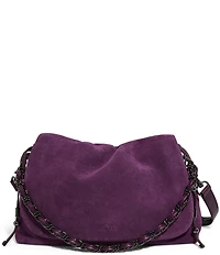 AIMEE Lennon Chain Charm Suede Shoulder Bag
