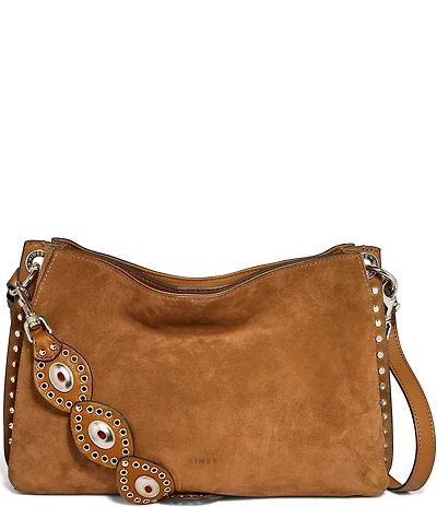 AIMEE Roma Suede Double Entry Crossbody Shoulder Bag