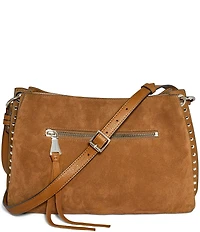 AIMEE Roma Suede Double Entry Crossbody Shoulder Bag