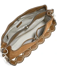 AIMEE Roma Suede Double Entry Crossbody Shoulder Bag