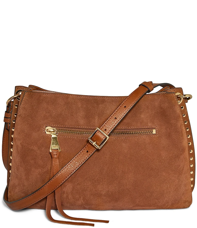 AIMEE Roma Suede Double Entry Crossbody Shoulder Bag