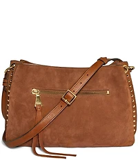 AIMEE Roma Suede Double Entry Crossbody Shoulder Bag
