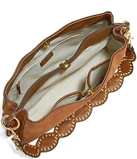 AIMEE Roma Suede Double Entry Crossbody Shoulder Bag