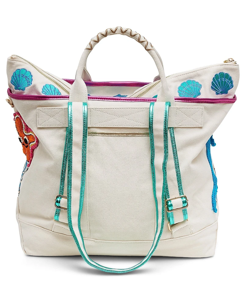 AIMEE Wonder Embroidered Convertible Canvas Tote Bag