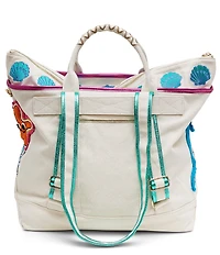 AIMEE Wonder Embroidered Convertible Canvas Tote Bag