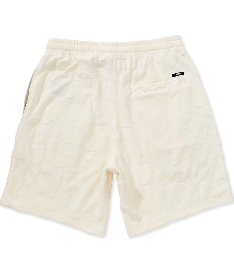 AKOO Link Jacquard Adjustable Elastic Waist Relaxed Fit Shorts