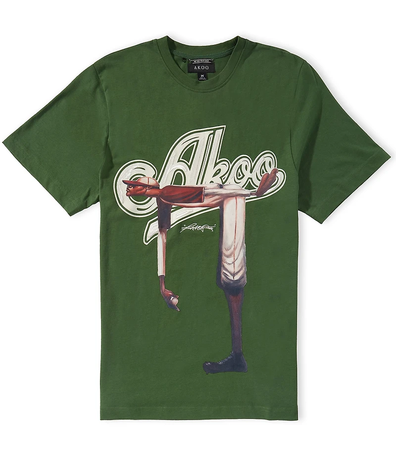 AKOO Short Sleeve Frank Morrison Collection No Hitter Crew Neck T-Shirt