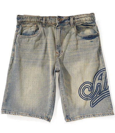 AKOO Sly Fox 5-Pocket Raised Embroidery 11#double; Inseam Shorts