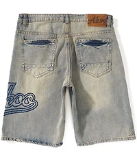 AKOO Sly Fox 5-Pocket Raised Embroidery 11#double; Inseam Shorts