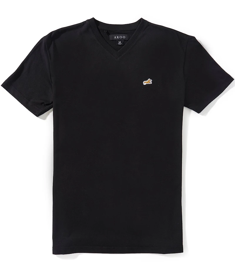 AKOO Fox V-Neck Short Sleeve Knit Out T-Shirt