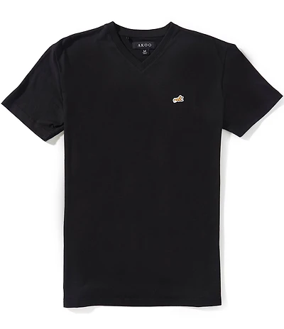AKOO Fox V-Neck Short Sleeve Knit Out T-Shirt