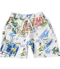 Akoo Vineyard Adjustable Elastic Waist 8#double; Inseam Shorts