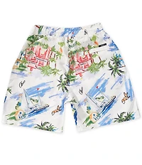 Akoo Vineyard Adjustable Elastic Waist 8#double; Inseam Shorts