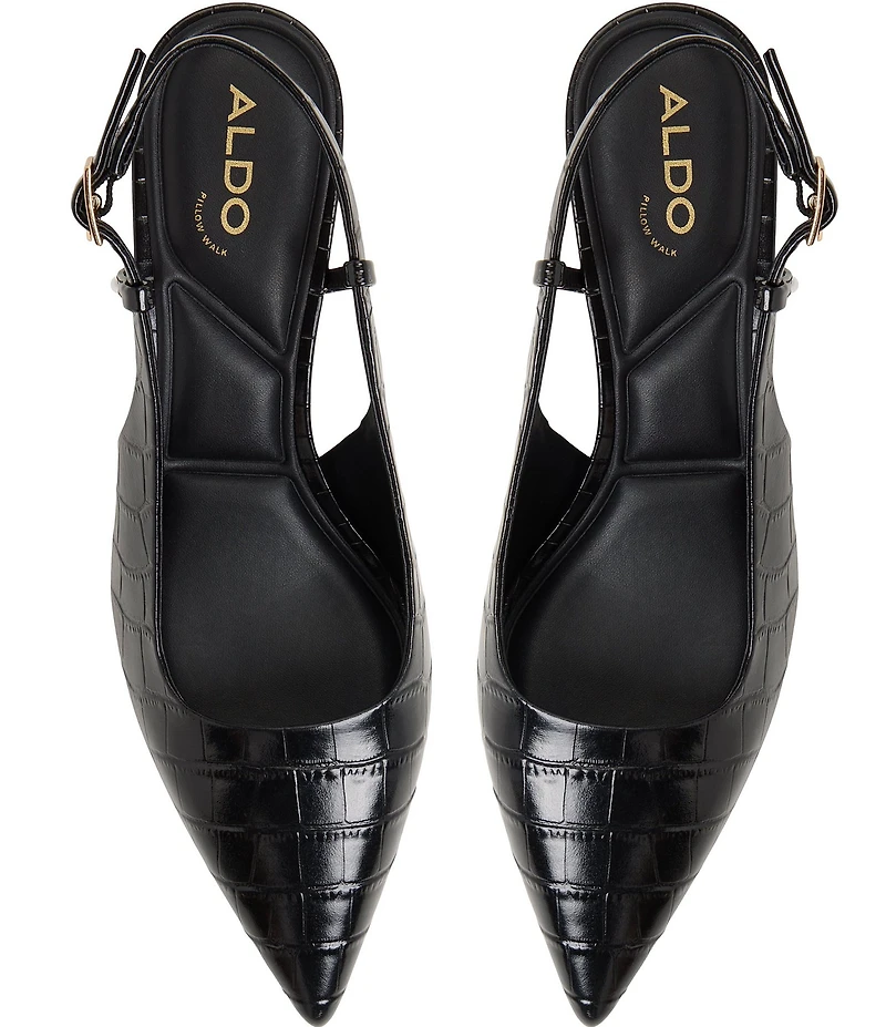 ALDO Adan Croco Embossed Leather Slingback Pumps