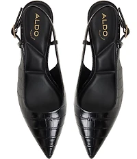 ALDO Adan Croco Embossed Leather Slingback Pumps