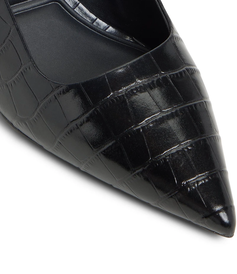 ALDO Adan Croco Embossed Leather Slingback Pumps