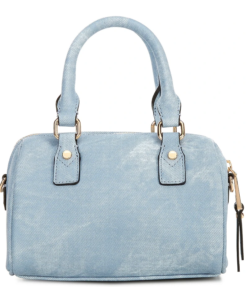 ALDO Alexys Small Denim Embellished Charm Barrel Satchel Bag